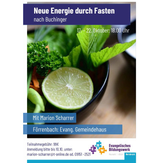 Plakat zum Fasten nach Buchinger